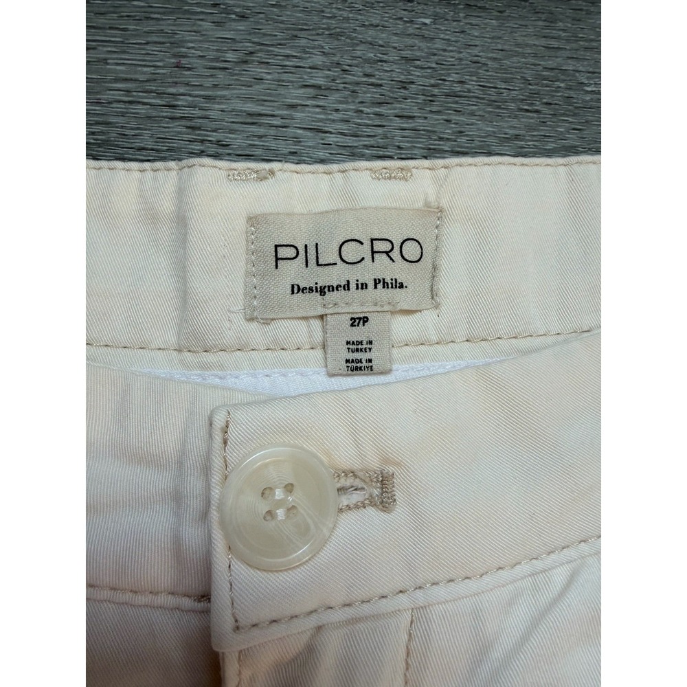 Pilcro cream barrel-leg patchwork pants size 27P petite - Picture 4 of 8